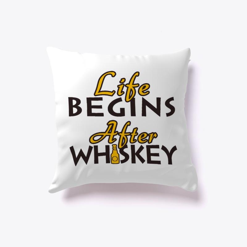 Life Begins after Whiskey Sleep Pillow